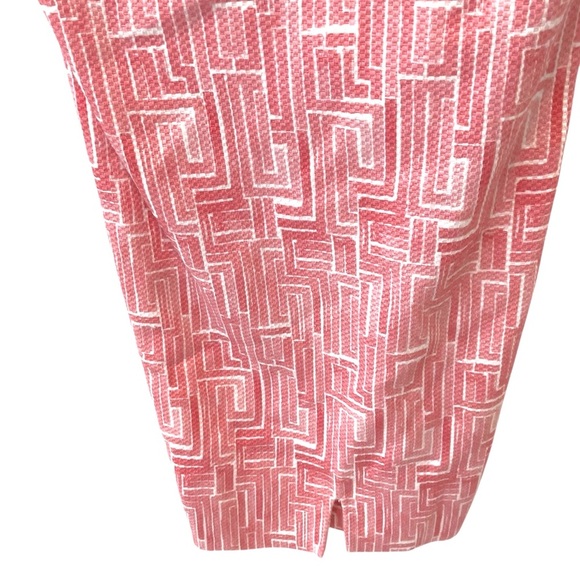 Peserico Cotton Cropped Side Zip Textured Pants Pink White Sz 8 Made In Italy - Picture 5 of 5